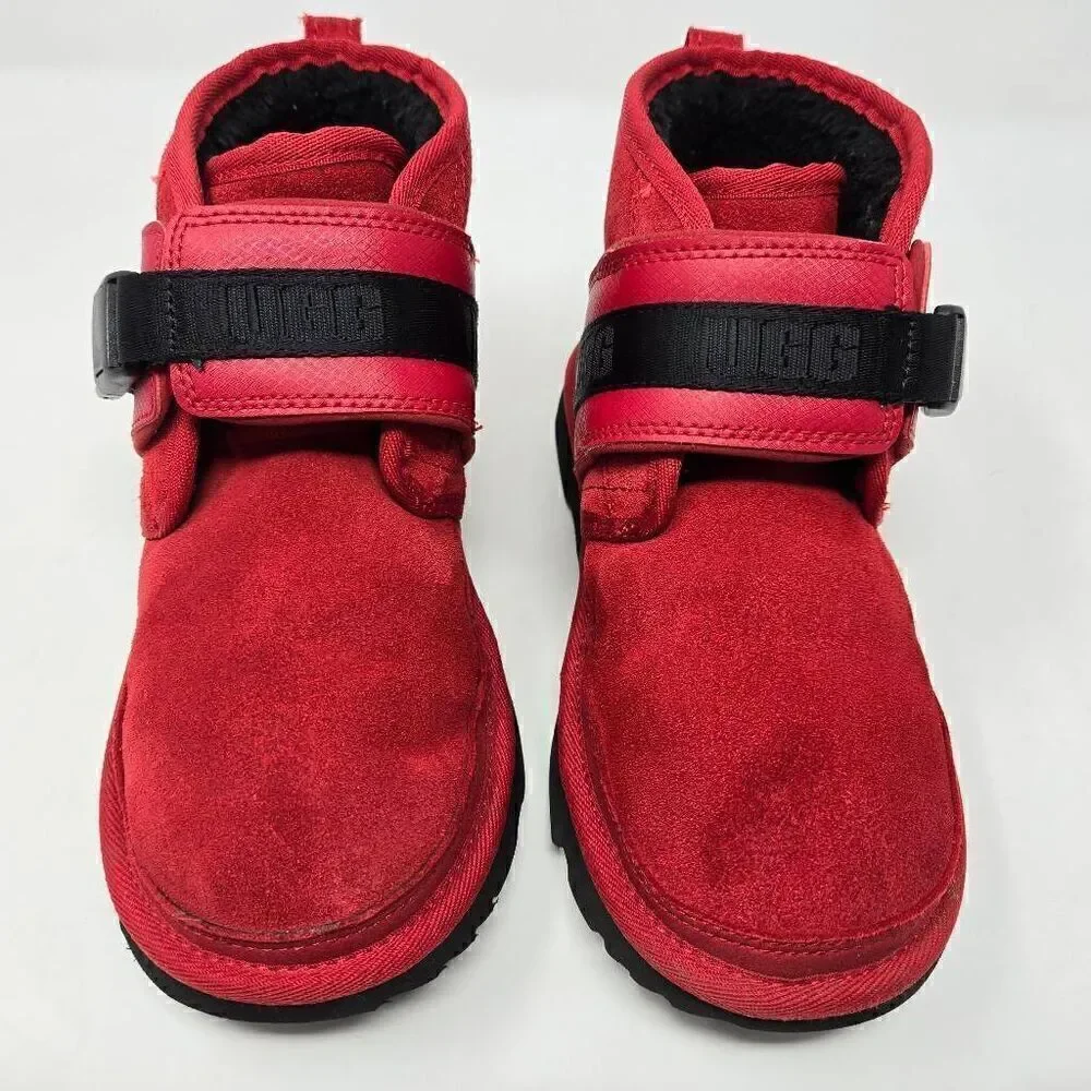 UGG NEUMEL SNAPBACK SAMBA RED SUEDE ANKLE CHUKKA BOOTS WOMENS SIZE 5 MENS SIZE 4